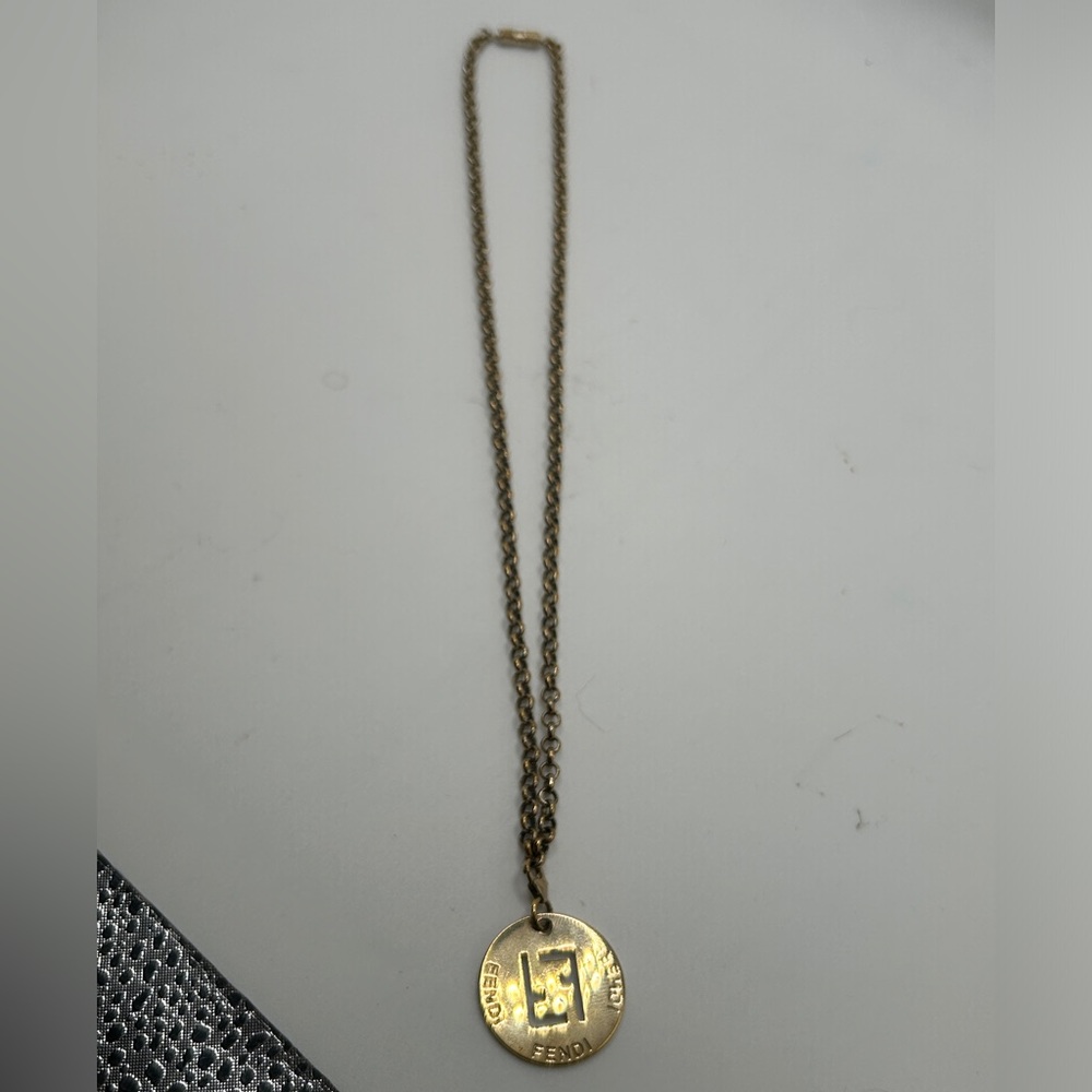 SOLD❤️ FENDI F is Fendi Gold Logo Necklace w/ Dust Bag - Picture 10 of 15